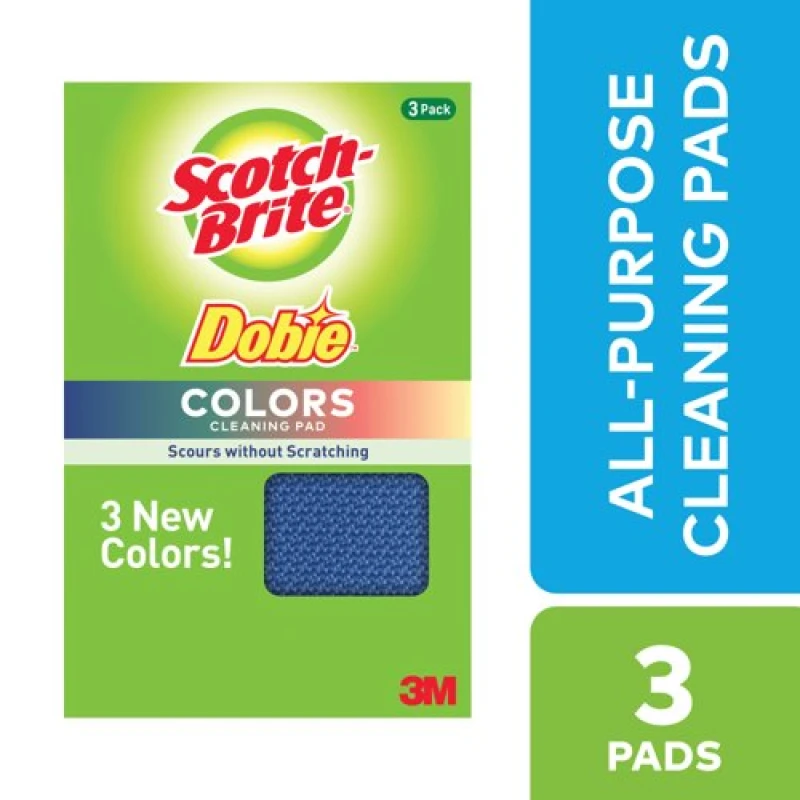 Image of Scotch-Brite Scotch-Brite Dobie Colours All Purpose Pad 111x68x14mm (Pack of 3) 7100160583 7100160583