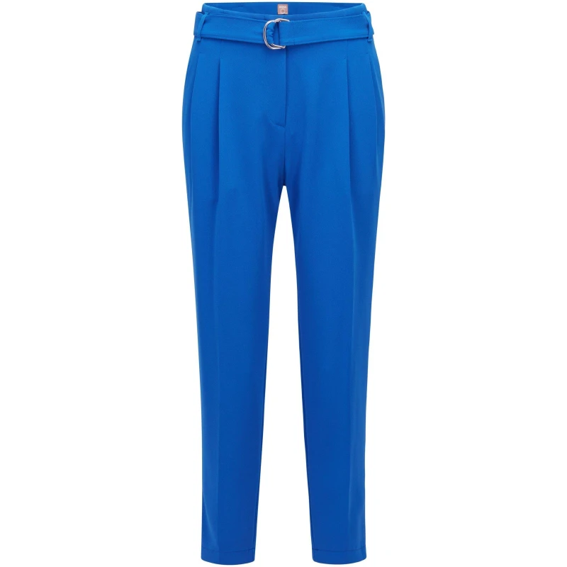 Image of Boss Womens Tapia Tapered Trousers Open Blue female 6 (XS)