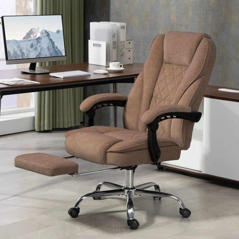 Image of VINSETTO VINSETTO Massage Office Chair, Heated Reclining Desk Chair, Brown Brown One Size Unisex 5063603041134