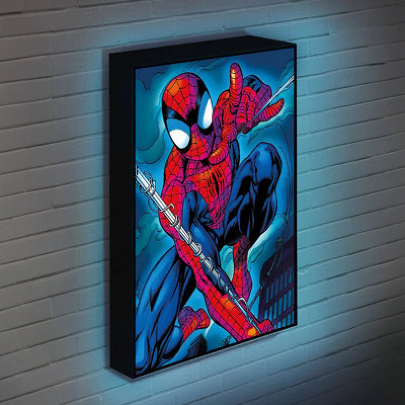 Image of Menkind Menkind Marvel Spider-Man Light Up Canvas - 40x30cm