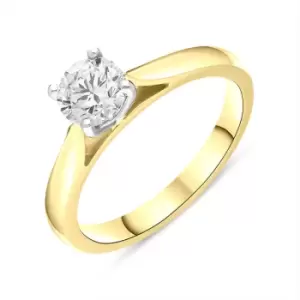 Image of 18ct Yellow Gold 0.70ct Diamond Round Brilliant Cut Solitaire Ring