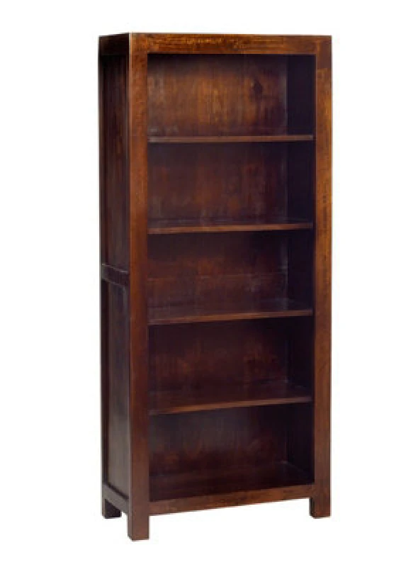 Image of Buttercup Farm Toko Dark Mango Large Open Bookcase - Solid Mango Wood - L34 X W75 X H175 Cm
