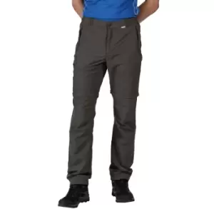 Image of Regatta Mens Leesville Zip Off Lightweight Walking Trousers 40S - Waist 40' (101.5cm), Inside Leg 30'