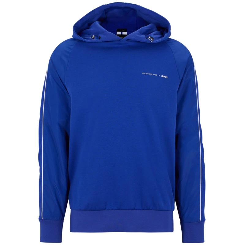 Image of Boss Mens Seeger Ps Pull Over Hoodie Bright Blue male S
