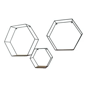 Image of Set Of 3 Hexagonal Wall Shelves