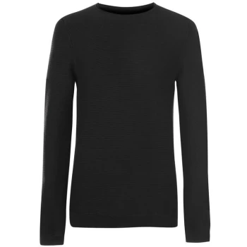 Image of Label Lab Dale Rolled Edge Rib Crew Sweater - Black