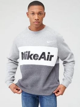 Image of Nike Air Fleece Crew Sweat - Dark Grey