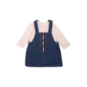 Image of Tommy Hilfiger Baby Dungaree Set - Pink