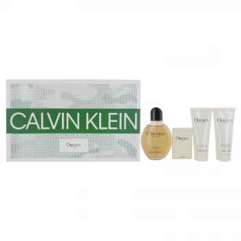 Image of Calvin Klein Obsession Gift Set 125ml Eau de Toilette + 100ml Shower Gel + 100ml Aftershave Balm + 20ml Eau de Toilette
