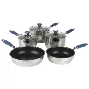 Image of Russell Hobbs RH01179EU Stainless Steel 5 Piece Pan Set - Blue