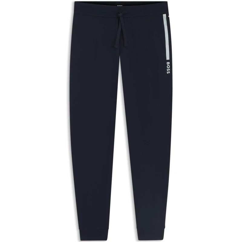 Image of Boss Logo Tapered Jogging Bottoms Dark Blue 404 male L