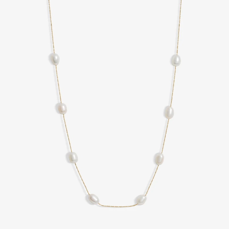 Image of Jon Richard Jon Richard Gold Plated Chain & Freshwater Pearl Necklace