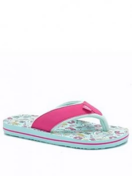 Image of Animal Girls Swish Flip Flop - Green, Size 2 Older