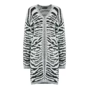 Image of Mela London Black And White Zebra Knitted Jumper - Black