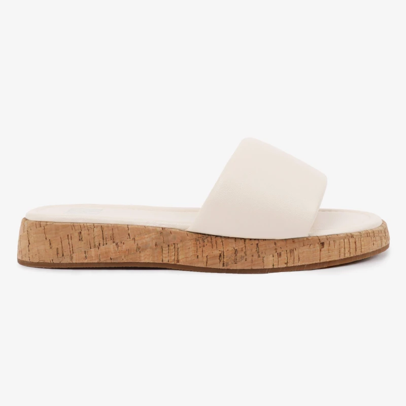 Image of Where's That From 'Ember' Flatform Sliders Sandal Cream