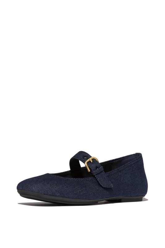 Image of FitFlop Womens Delicato Mary Janes in Dark Blue Size: 4 Dark Blue Female 4