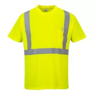 Image of Portwest Class 2 Hi Vis Pocket T Shirt Yellow S