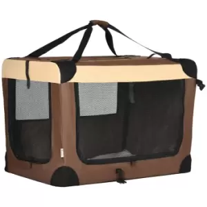 Image of PawHut 81cm Foldable Pet Carrier for Cats/Medium Dogs - Brown