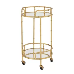 Image of Gold Round Drinks Trolley