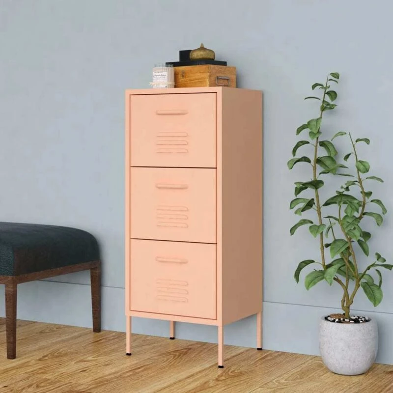 Image of VIDAXL Storage Cabinet Pink 42.5x35x101.5cm Steel vidaXL 8720286564967