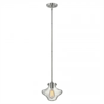 Image of 1 Light Ceiling Pendant Chrome Clear Glass, E27