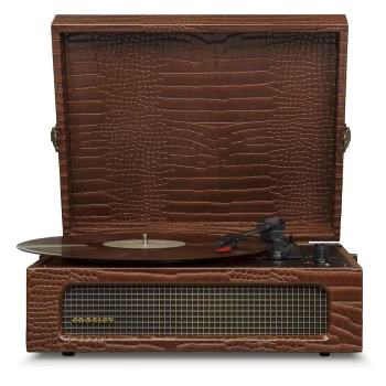 Image of Crosley Voyager Portable Turntable - Brown Croc