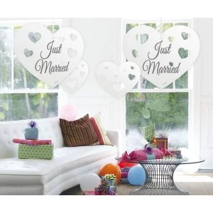 Image of Just Married Hanging Heart Decoration