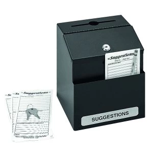 Image of Safco Locking Steel Suggestion Box Black 4232BL