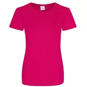 Image of AWDis Just Cool Womens/Ladies Girlie Smooth T-Shirt (XS) (Hot Pink)