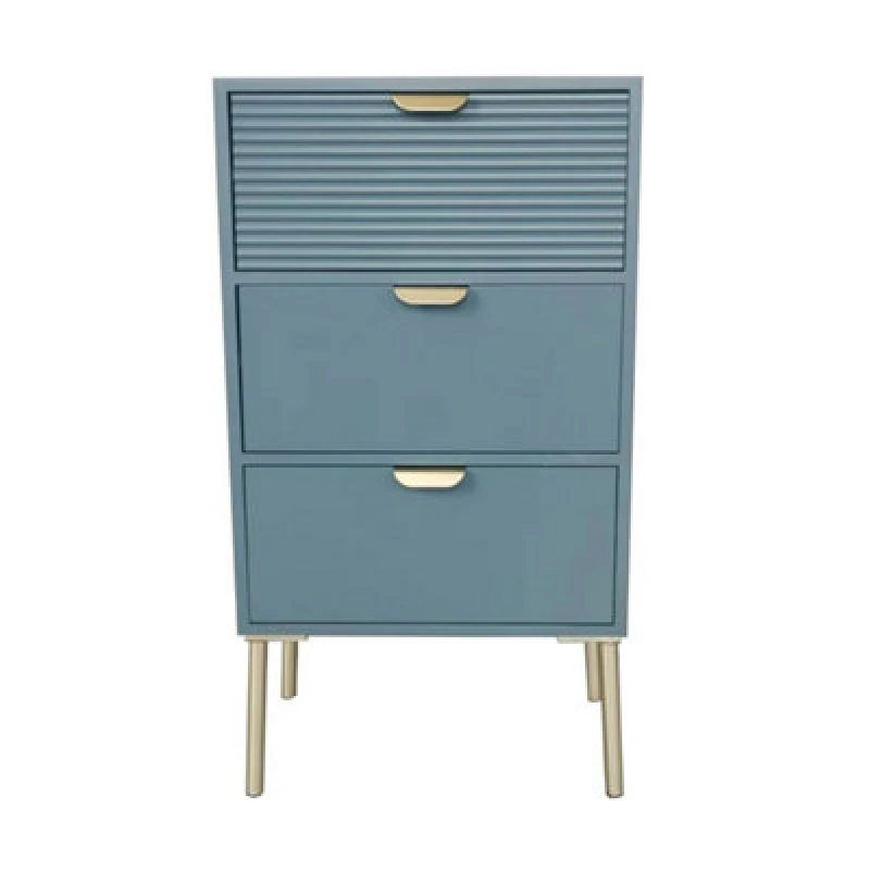 Image of MSL 75cm Blue Wooden 3 Drawer Chest Of Drawer 9150