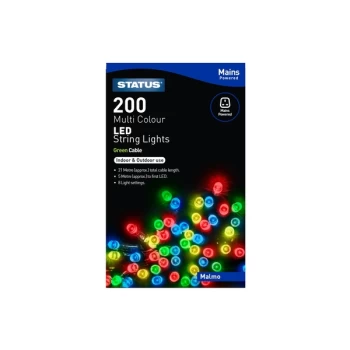 Image of Status Malmo 200 LED String Lights - Multicoloured, 21m