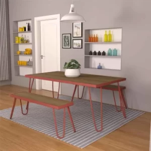 Image of Paulette Table and Bench Set, red