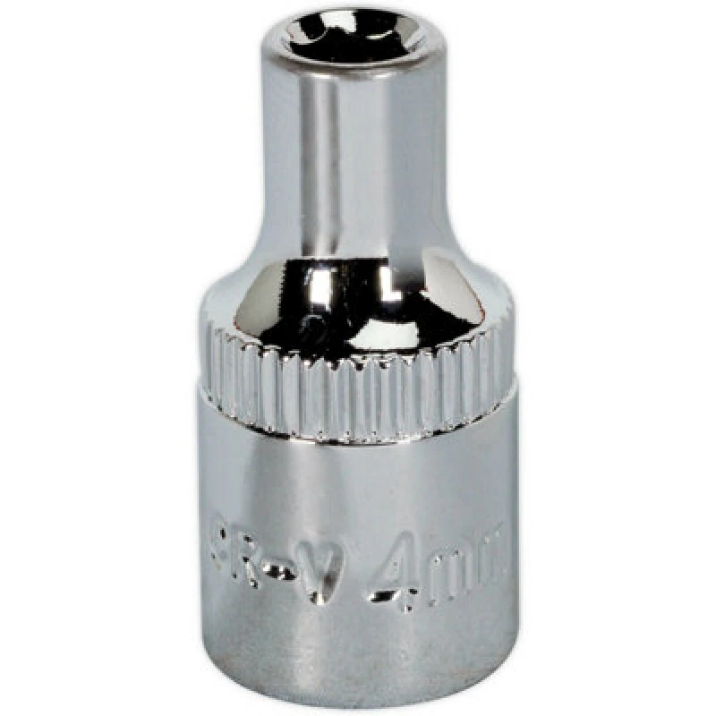 Image of Loops 4mm Forged Steel Drive Socket - 1/4" Square Drive - Polished Chrome Vanadium Metallics