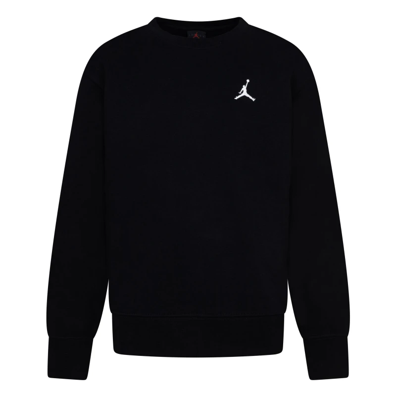 Image of Air Jordan Air Fleece Crew Sweatshirt Juniors Black male 11-12 Years