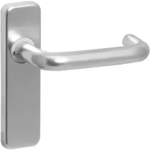 Image of Eclipse Aluminium Round Bar Door Handles Latch Satin (Pair) in Silver