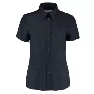 Image of Kustom Kit Ladies Workwear Oxford Short Sleeve Shirt (20) (French Navy)