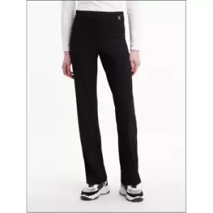 Image of Calvin Klein Jeans Shiny Rib Wide Leg Pants - Black