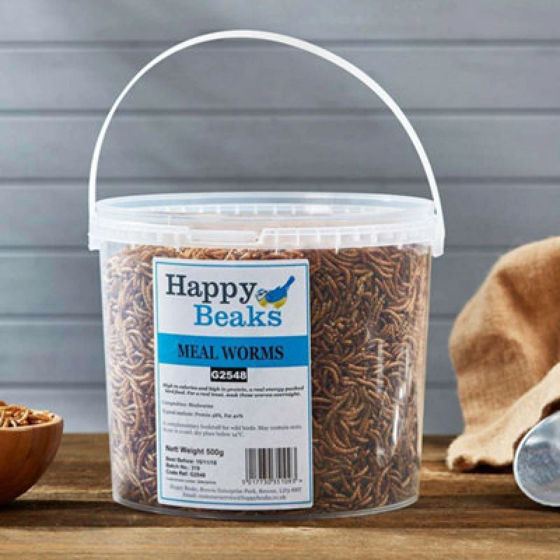 Image of Garden Gear Happy Beaks Dried Mealworms For Wild Birds High Energy, High Protein Premium Bird Food (200G)