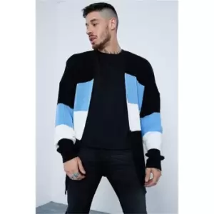 Image of I Saw It First Black & White Stripe Knitted Cardigan - Black