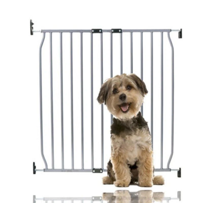 Image of Bettacare Eco Screw Fit Pet Gate, Grey, 80Cm - 90Cm, Screw Fitted Dog Gate, Safety Gate For Puppy