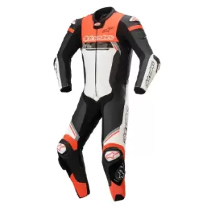 Image of Alpinestars Missile V2 Ignition Leather Suit 1 PC Black White Red Fluo 50