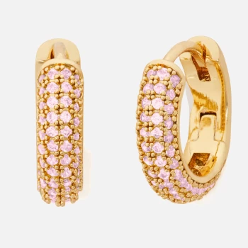 Image of Kate Spade New York Womens Pave Mini Huggies - Clear/Rose Gold