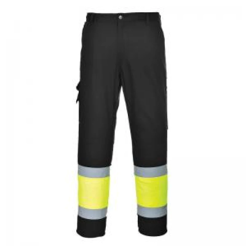 Image of Portwest Hi Vis Two Tone Combat Trousers E049YBRS Colour: Yellow / Black