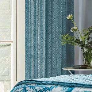 Image of Sanderson Palm House/Jackfruit Lined Curtains - INDIGO