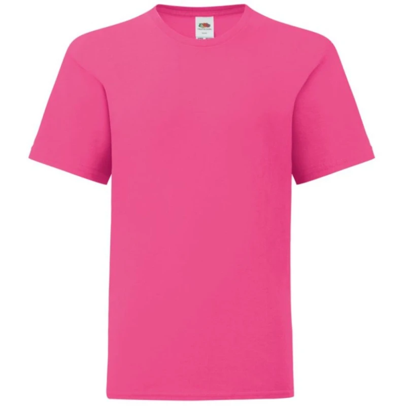 Image of Fruit of the Loom Iconic T-Shirt in Fuchsia Size: 12-13 Years Fuchsia Unisex 12-13 Years
