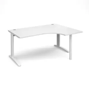 Image of Office Desk Right Hand Corner Desk 1600mm White Top With White Frame 1200mm Depth TR10 TBER16WWH