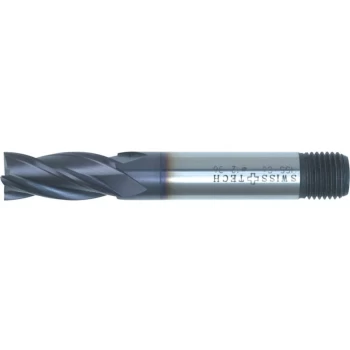 Image of 20.00MM HSS-Co 8% Threaded Shank Multi Flute End Mills - TiAlN Coated - Swisstech