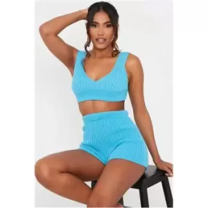 Image of I Saw It First Blue Knitted Bralet - Blue