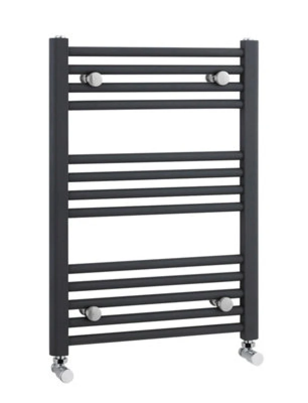 Image of Balterley Heated Vertical Towel Rail Straight 1028 BTU Anthracite 700x 500mm Grey