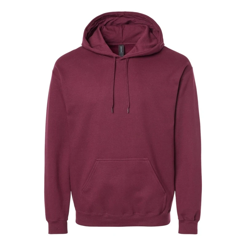 Image of Gildan Mens Softstyle Fleece Midweight Hoodie in Maroon Size: Small Maroon Male S